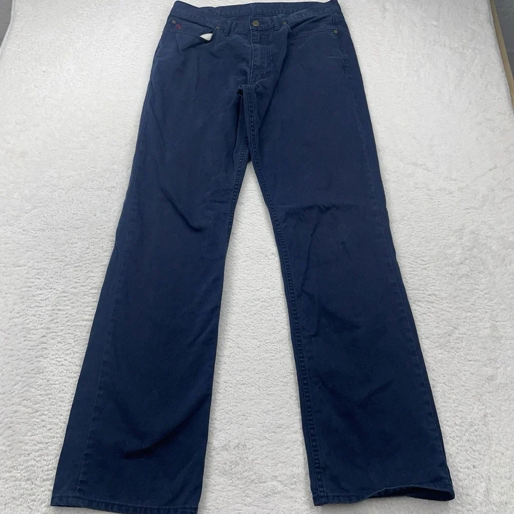 Polo‎ Ralph Lauren Mens Navy Blue Straight Leg Five Pocket Chino Pants 34x34